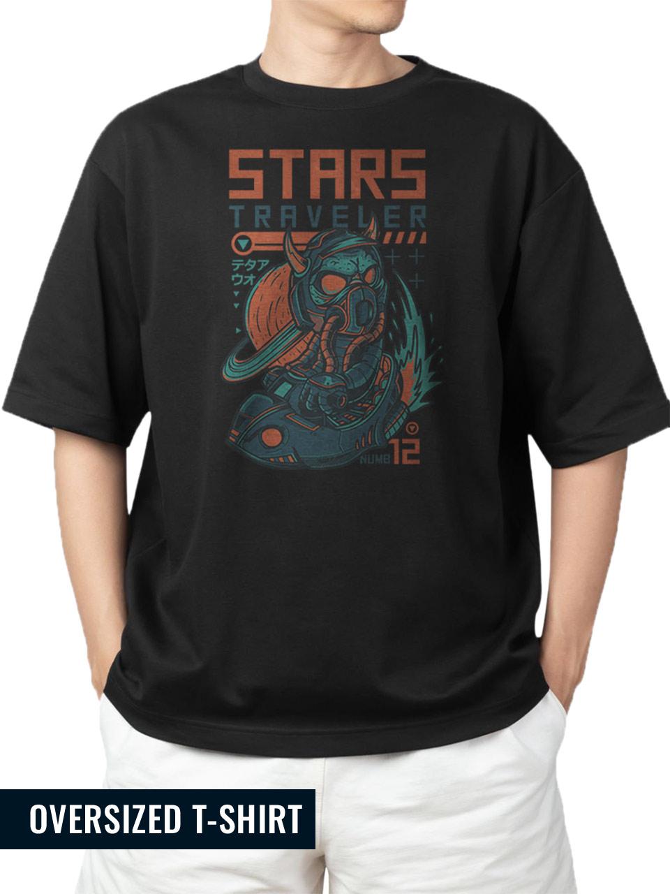 Crimson Nebula Titan Oversized T-shirt